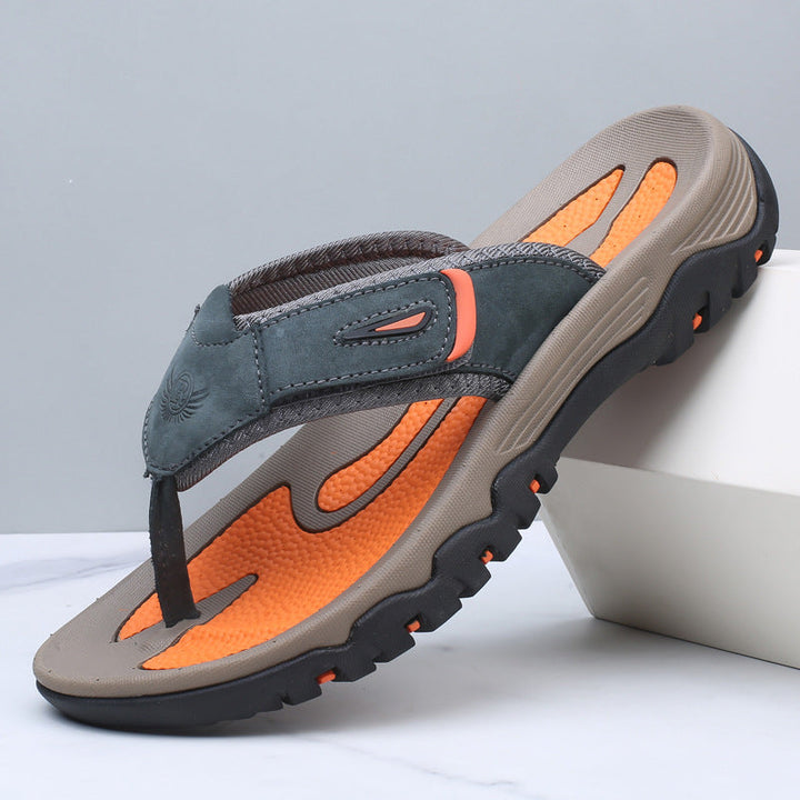 Men's Leather Cushioned Walking Outdoor Sandals