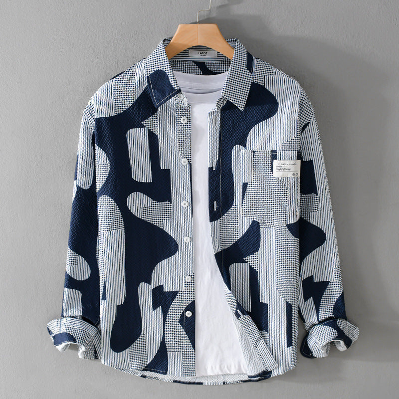 Men's Patterned Long Sleeve Shirt