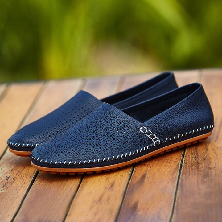 Men’s Genuine Leather Perforated Breathable Loafers