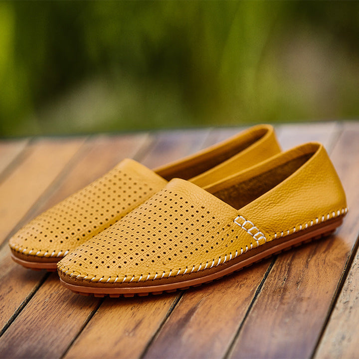 Men’s Genuine Leather Perforated Breathable Loafers