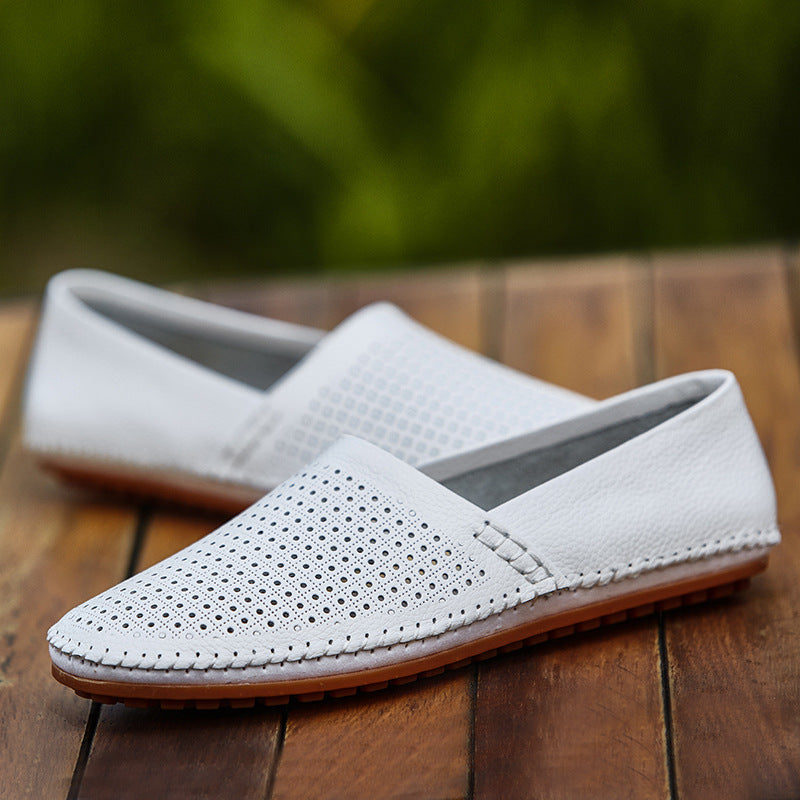 Men’s Genuine Leather Perforated Breathable Loafers