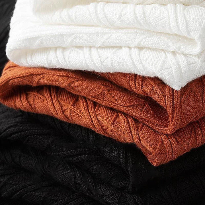 Men’s Textured Button-Up Knit Polo