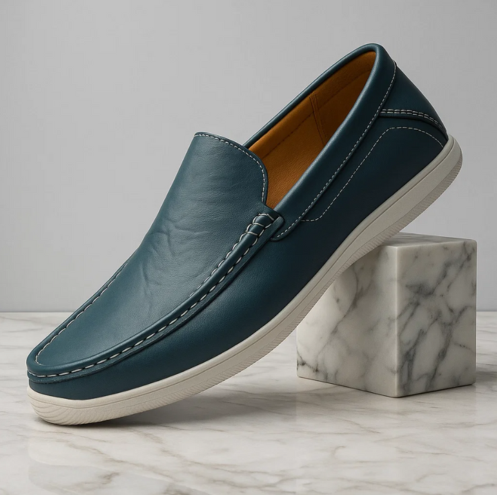 Men’s Genuine Leather Loafers – Lightweight Slip-On Comfort Shoes