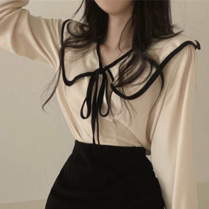 Women's Sailor Collar Long Sleeve Blouse