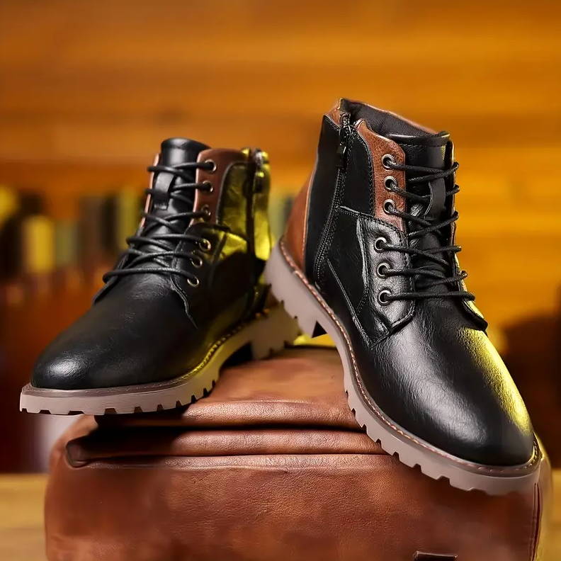 Salvatore Men's Leather Lace-Up Casual Ankle Boots