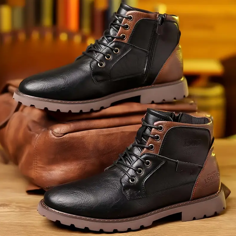 Salvatore Men's Leather Lace-Up Casual Ankle Boots