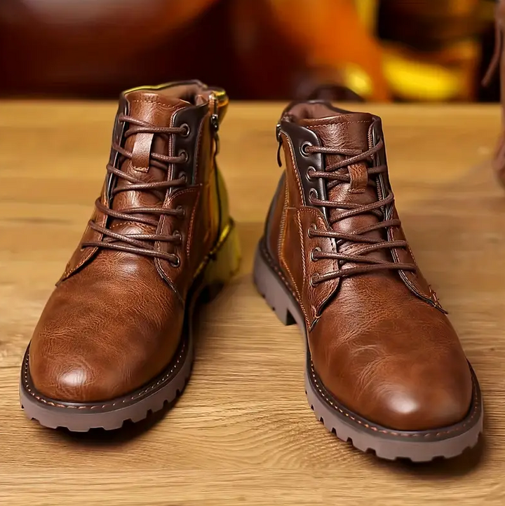 Salvatore Men's Leather Lace-Up Casual Ankle Boots