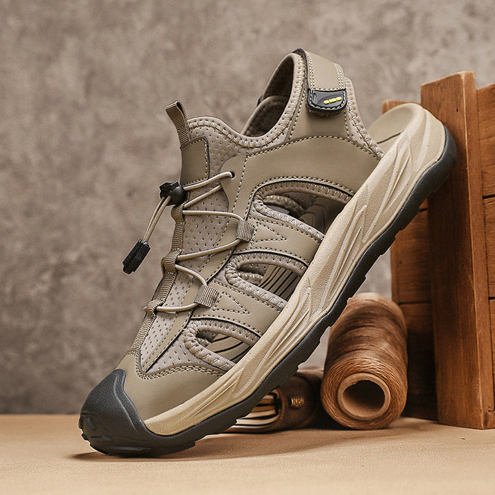 Men’s Closed-Toe Outdoor Sandals – Supportive Grip Breathable Cutouts