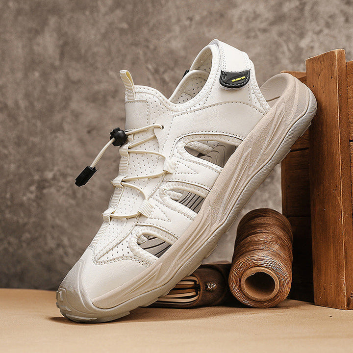 Men’s Closed-Toe Outdoor Sandals – Supportive Grip Breathable Cutouts