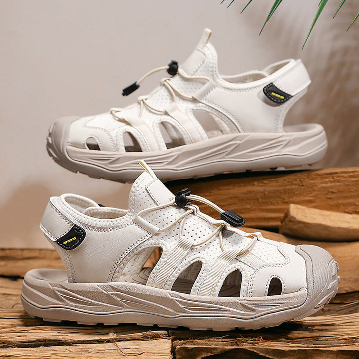 Men’s Closed-Toe Outdoor Sandals – Supportive Grip Breathable Cutouts