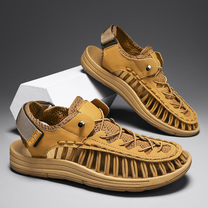 Men’s Woven Comfort Sandals – Breathable Knit Upper & Cushioned Sole