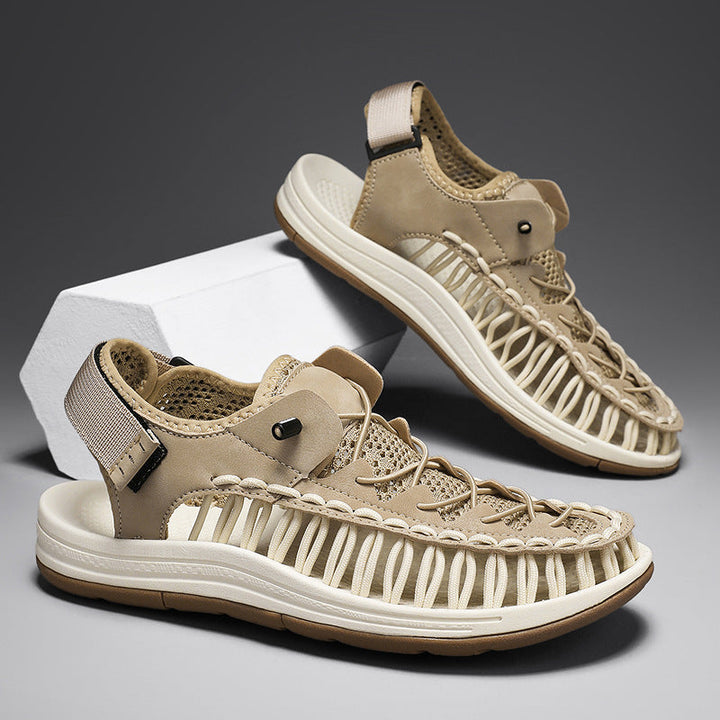 Men’s Woven Comfort Sandals – Breathable Knit Upper & Cushioned Sole