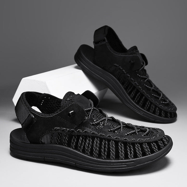 Men’s Woven Comfort Sandals – Breathable Knit Upper & Cushioned Sole