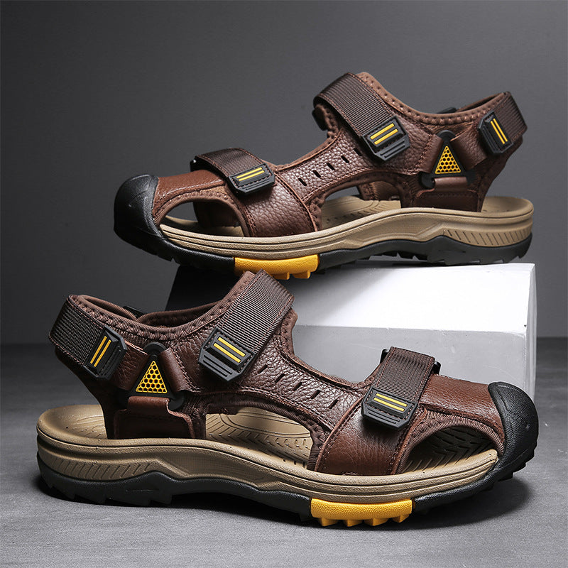 Men's Outdoor Leather Trekking Comfortable Sandals