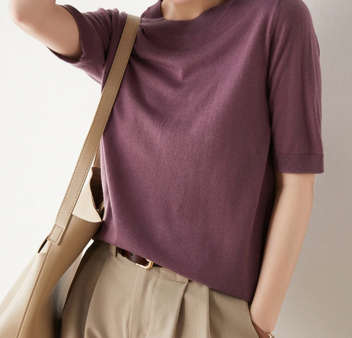 Women's Knit Crew Neck Pullover Top