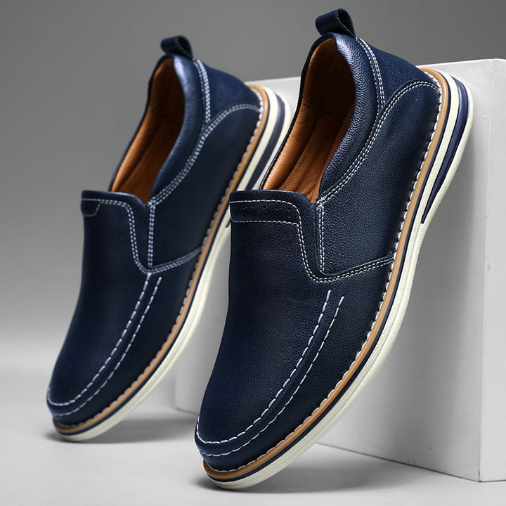 Men's Genuine Leather Slip-On Comfort Loafers