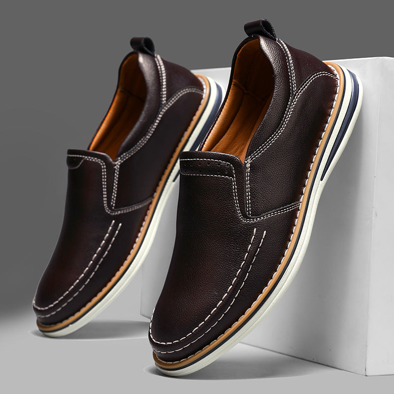 Men's Genuine Leather Slip-On Comfort Loafers
