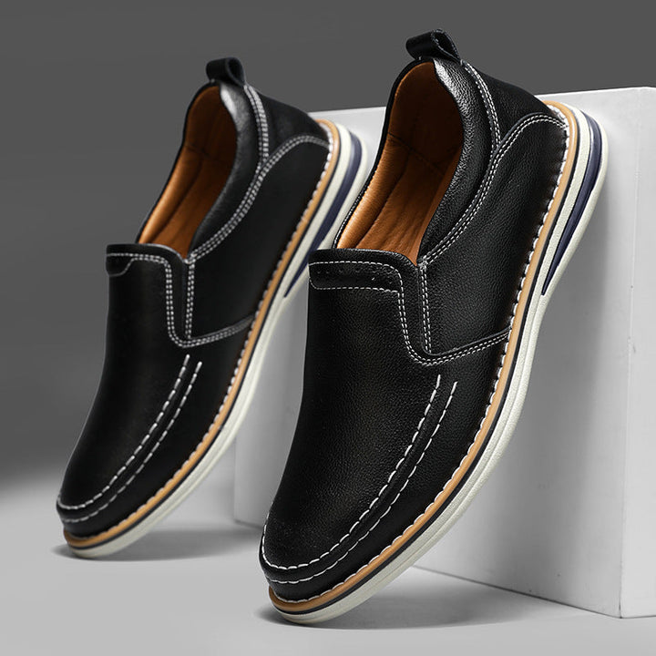 Men's Genuine Leather Slip-On Comfort Loafers