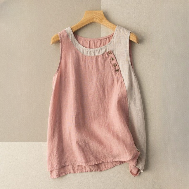 Women’s Colorblock Cotton Breathable Sleeveless Top