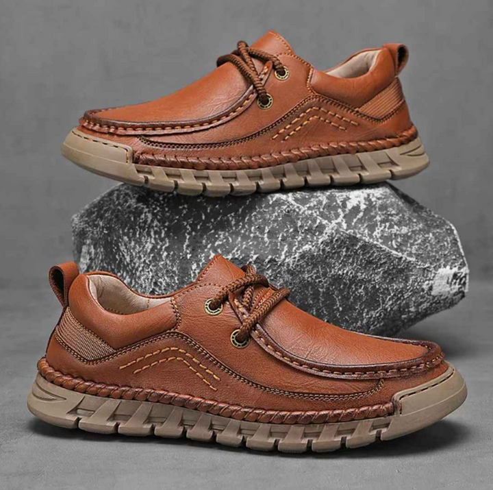 Men’s Durable Lace-Up Leather Casual Shoes