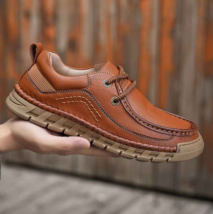 Men’s Durable Lace-Up Leather Casual Shoes