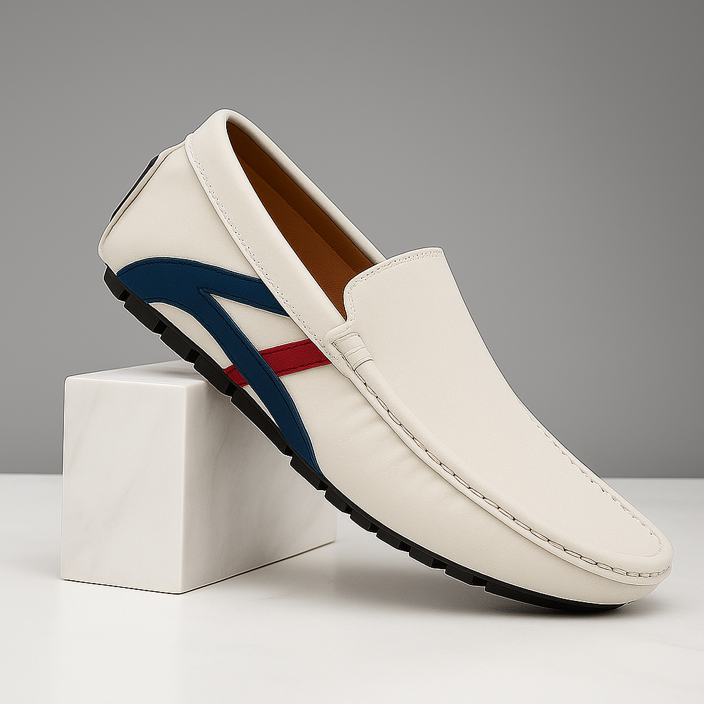 Men’s Suede Slip-On Driving Loafers | Two-Tone Accent Moccasins