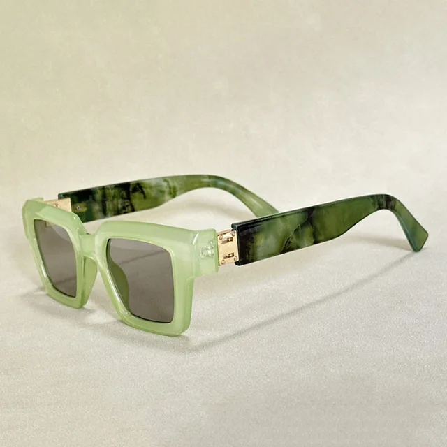 Marble Square Frame Sunglasses - Bold Retro Statement Shades