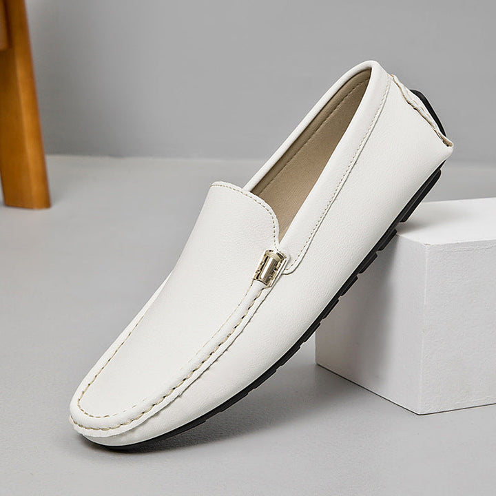 Men's Stitched Leather Slip-On Comfort Loafers