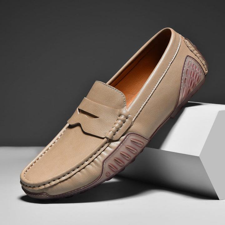 Men’s Strapped Leather Loafers | Premium Slip-On Driving Shoes