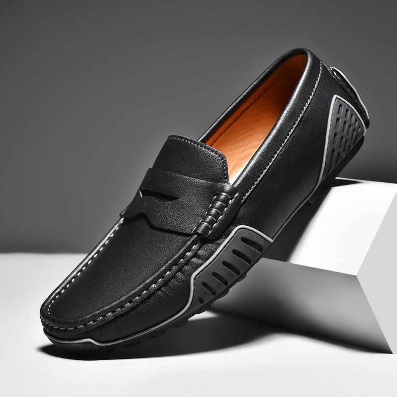 Men’s Strapped Leather Loafers | Premium Slip-On Driving Shoes