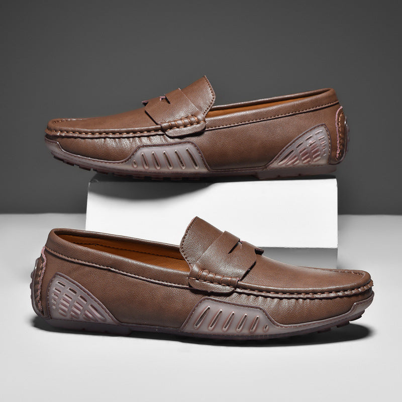 Men’s Strapped Leather Loafers | Premium Slip-On Driving Shoes