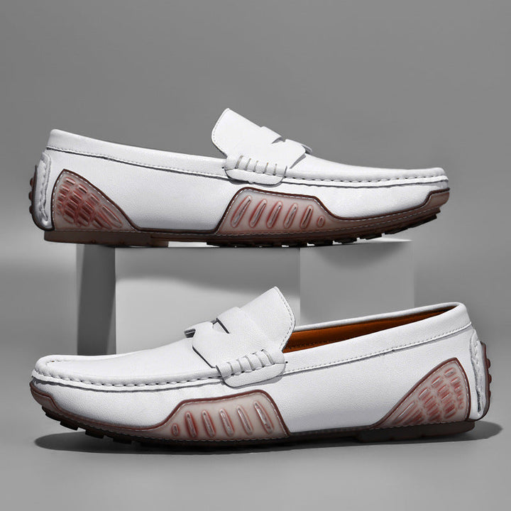 Men’s Strapped Leather Loafers | Premium Slip-On Driving Shoes