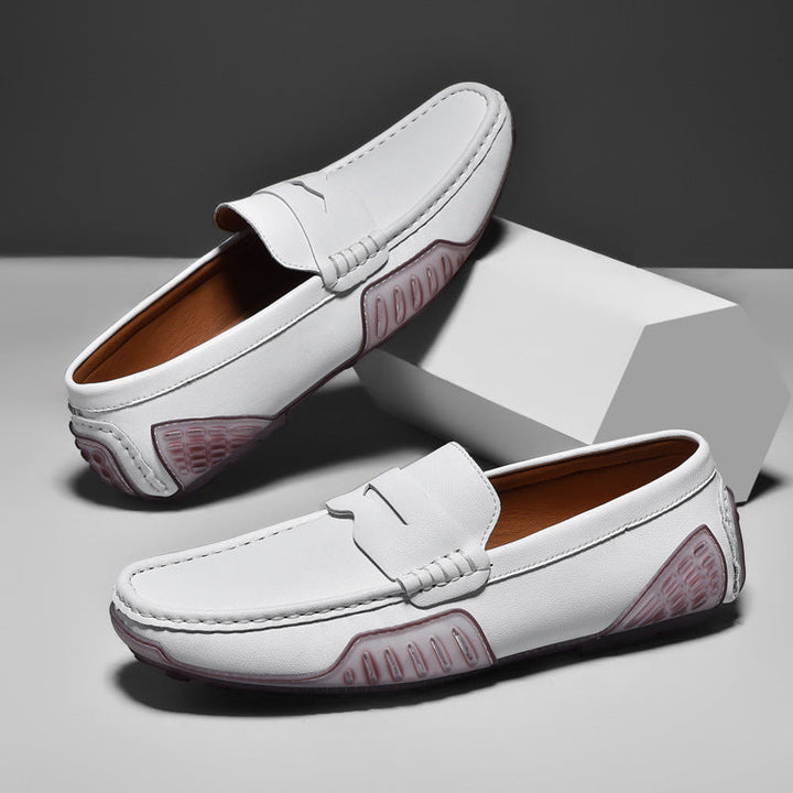 Men’s Strapped Leather Loafers | Premium Slip-On Driving Shoes