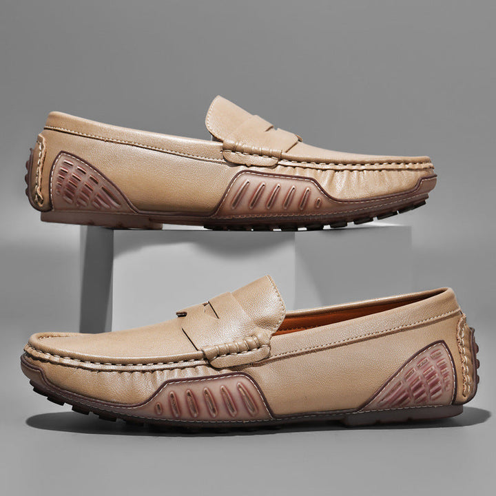 Men’s Strapped Leather Loafers | Premium Slip-On Driving Shoes