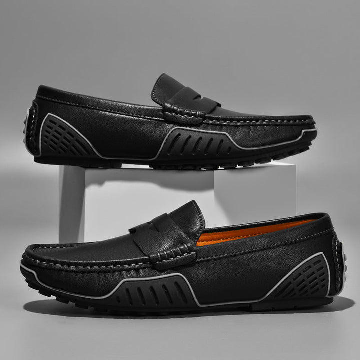 Men’s Strapped Leather Loafers | Premium Slip-On Driving Shoes