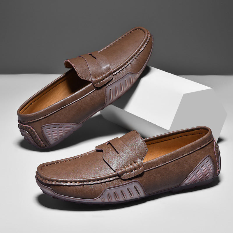 Men’s Strapped Leather Loafers | Premium Slip-On Driving Shoes