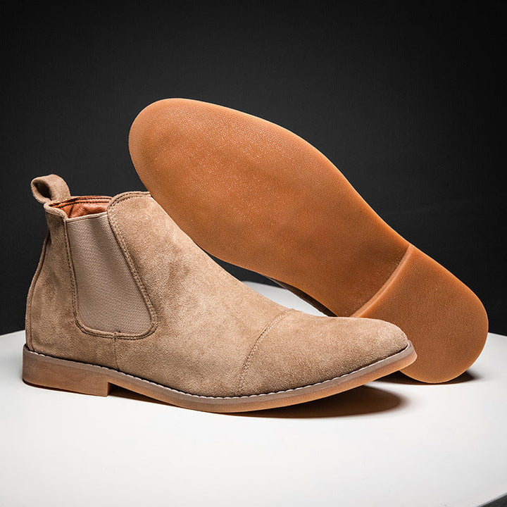 Men’s Suede Chelsea Boots - Classic Slip-On Ankle Boots