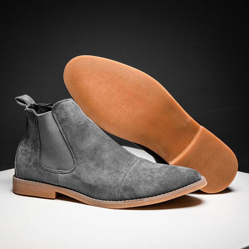Men’s Suede Chelsea Boots - Classic Slip-On Ankle Boots