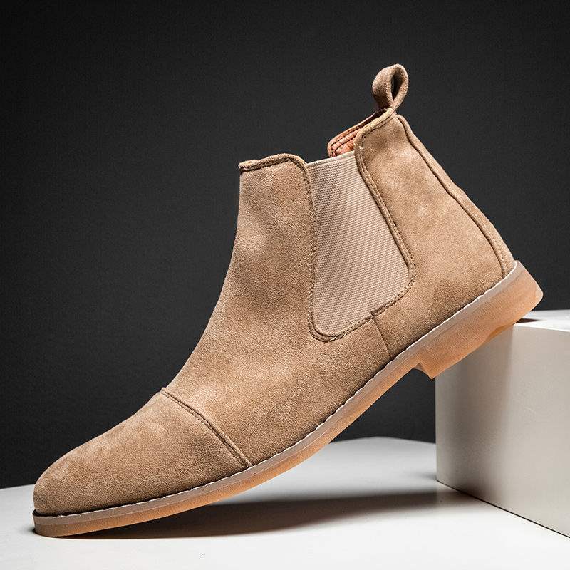 Men’s Suede Chelsea Boots - Classic Slip-On Ankle Boots