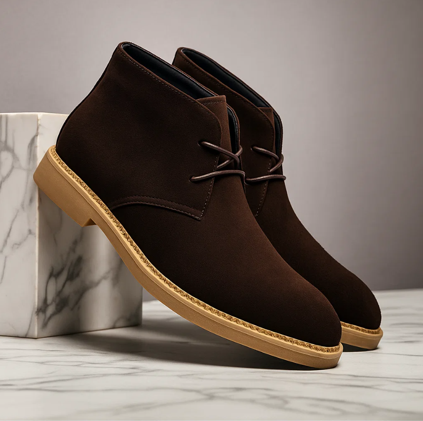 Men’s Suede Chukka Desert Boots - Lace-Up Comfort Footwear