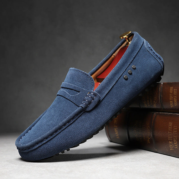 Men’s Suede Driving Loafers | Soft Slip-On Penny Shoes