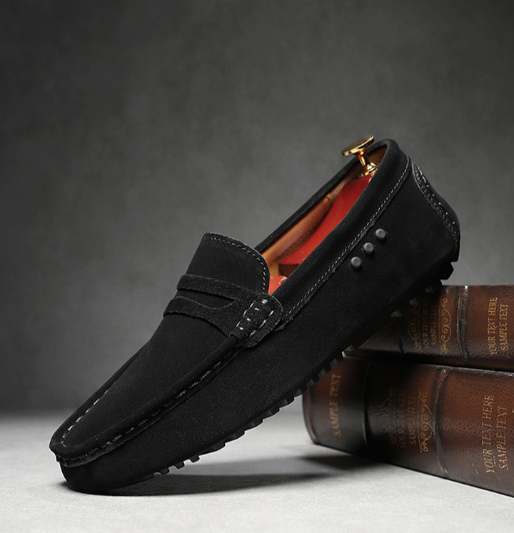 Men’s Suede Driving Loafers | Soft Slip-On Penny Shoes