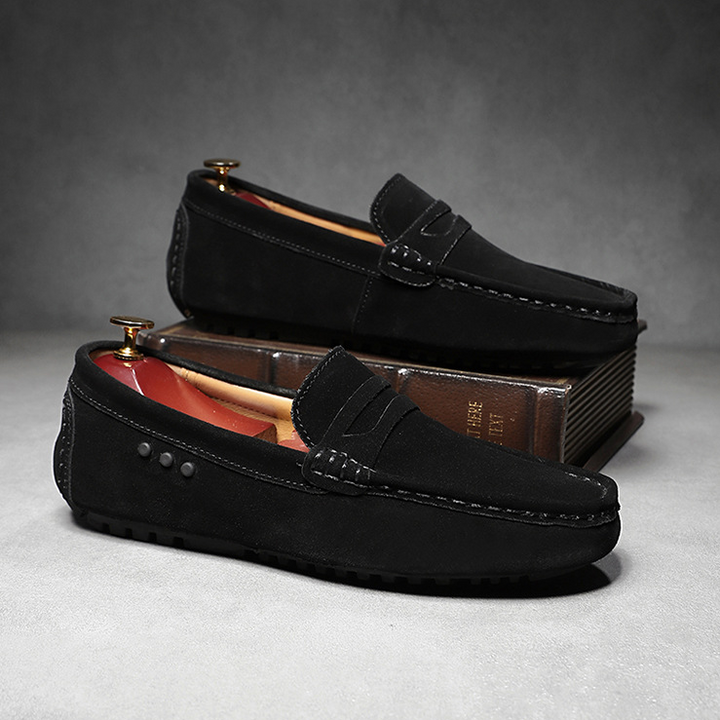 Men’s Suede Driving Loafers | Soft Slip-On Penny Shoes