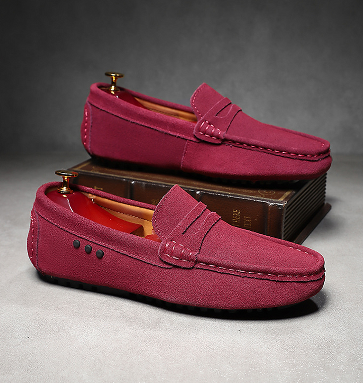 Men’s Suede Driving Loafers | Soft Slip-On Penny Shoes
