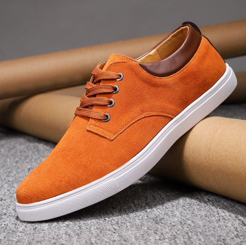 Men’s Premium Suede Low-Top Sneakers With Cushioned Sole