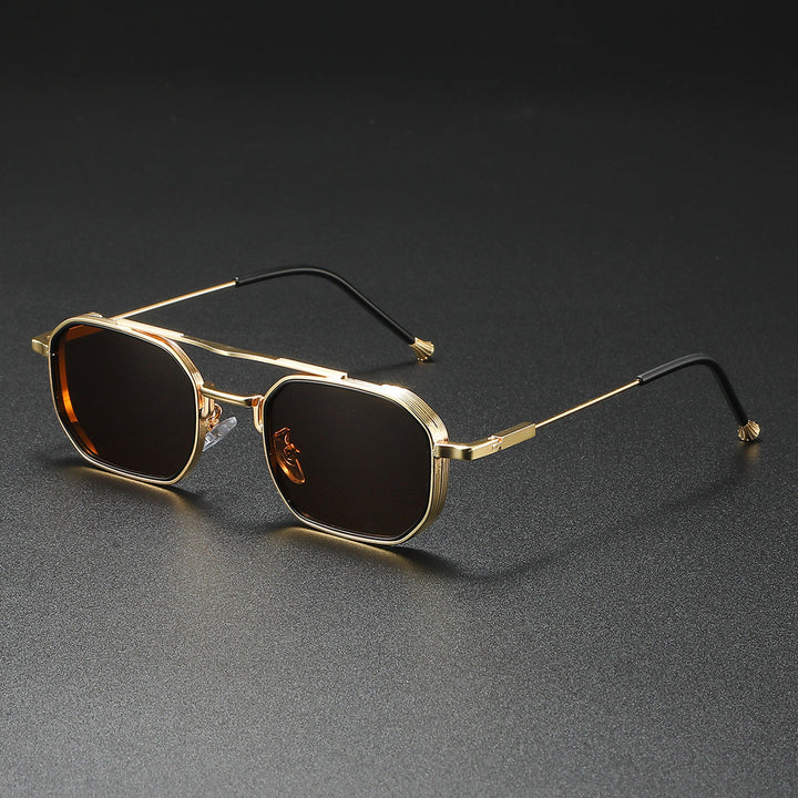 Men’s Retro Metal Frame Sunglasses - Classic Square Aviator Shades