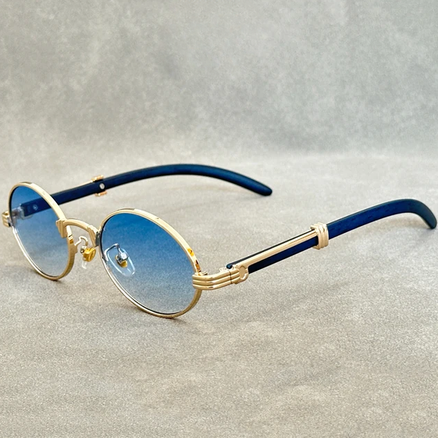 Round Frame Gradient Polarised Retro Sunglasses