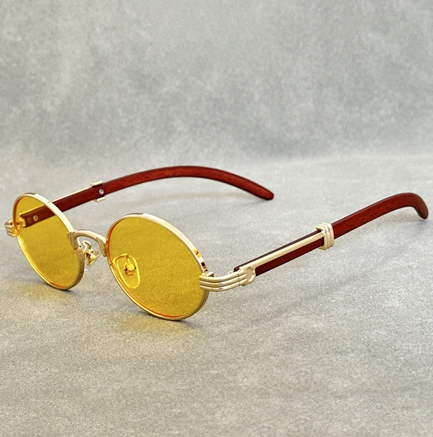 Round Frame Gradient Polarised Retro Sunglasses