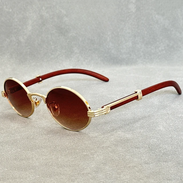 Round Frame Gradient Polarised Retro Sunglasses