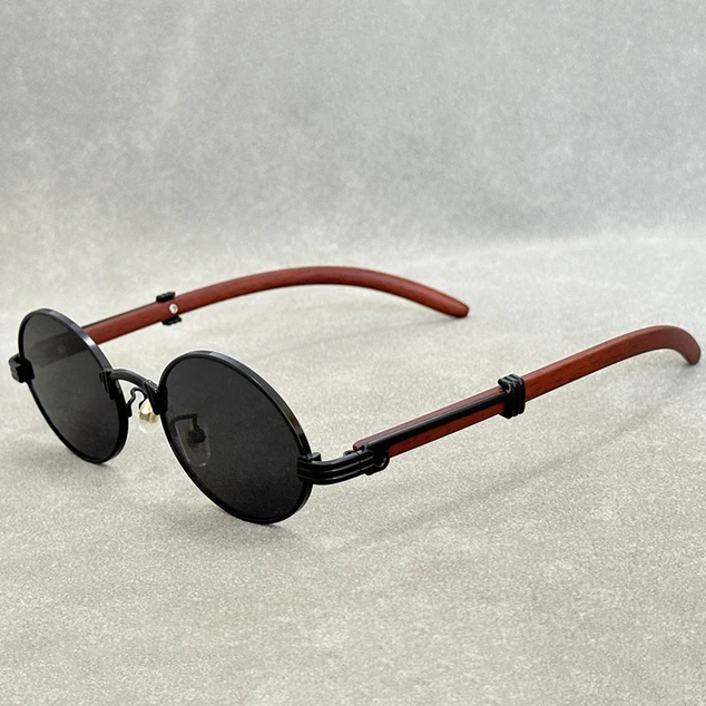 Round Frame Gradient Polarised Retro Sunglasses